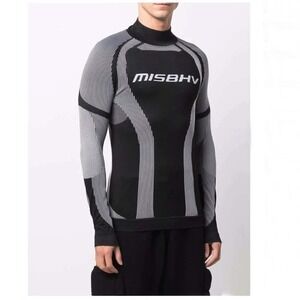 MISBHV Men's Black & White Sport Collection Long Sleeve Top Size Large OEKO-TEX